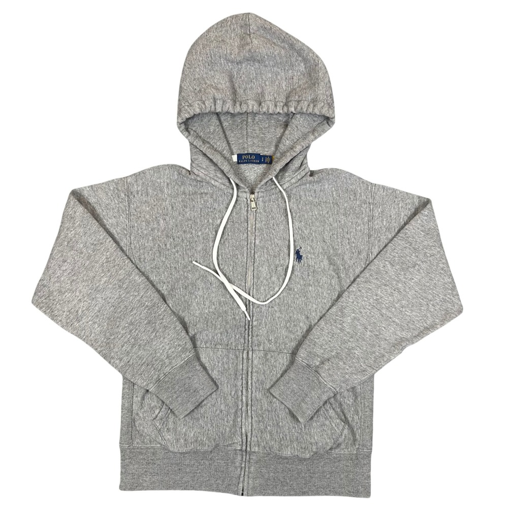 Polo Ralph Lauren Mens Full Zip Hoodie Gray Navy Pony Small SP Sweatshirt